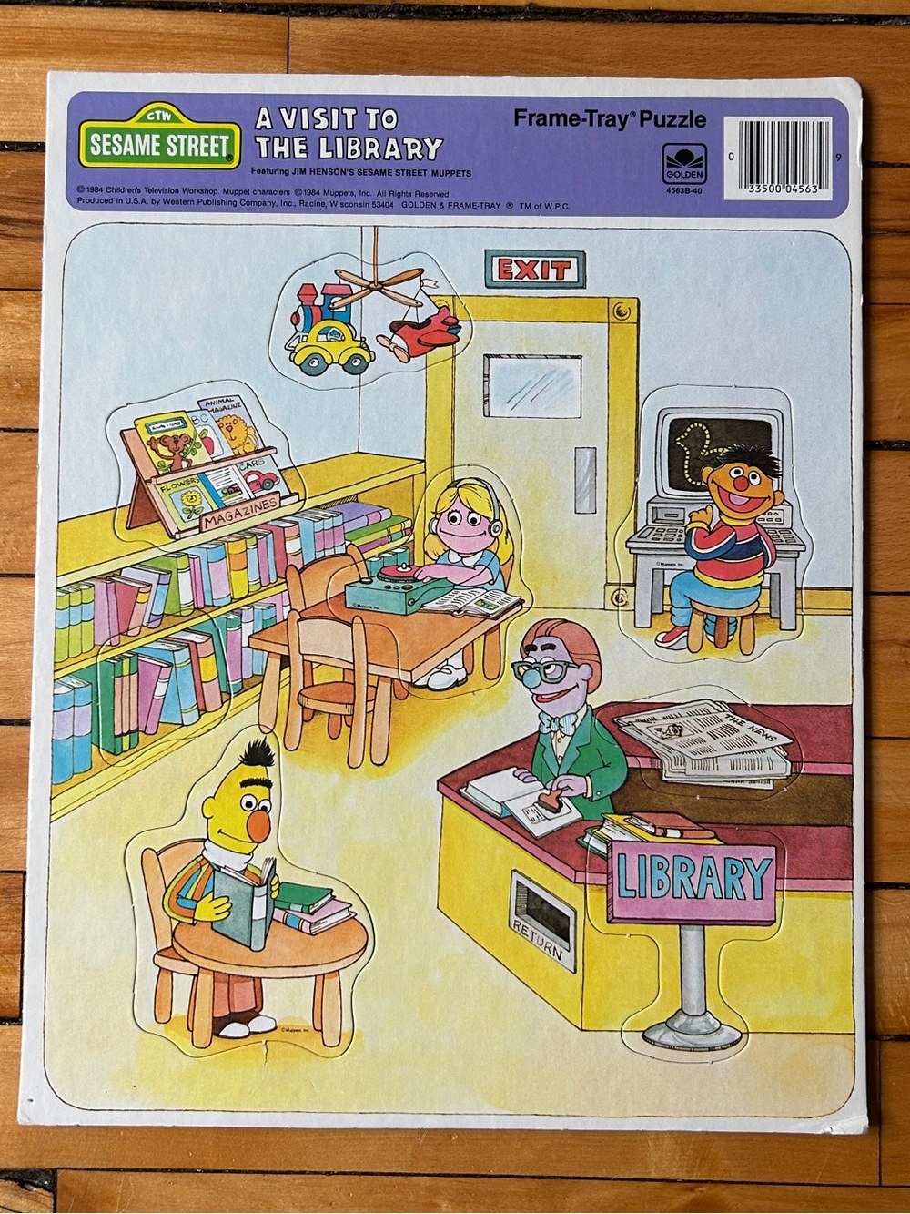 Vintage 1984 Sesame Street “A Visit to the Library” Wooden Puzzle